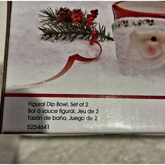 NEW IN BOX COLLECTIBLE PFALTZGRAFF WINTERBERRY FIGURAL DIP SET OF 2 BOWLS - Picture 5 of 6